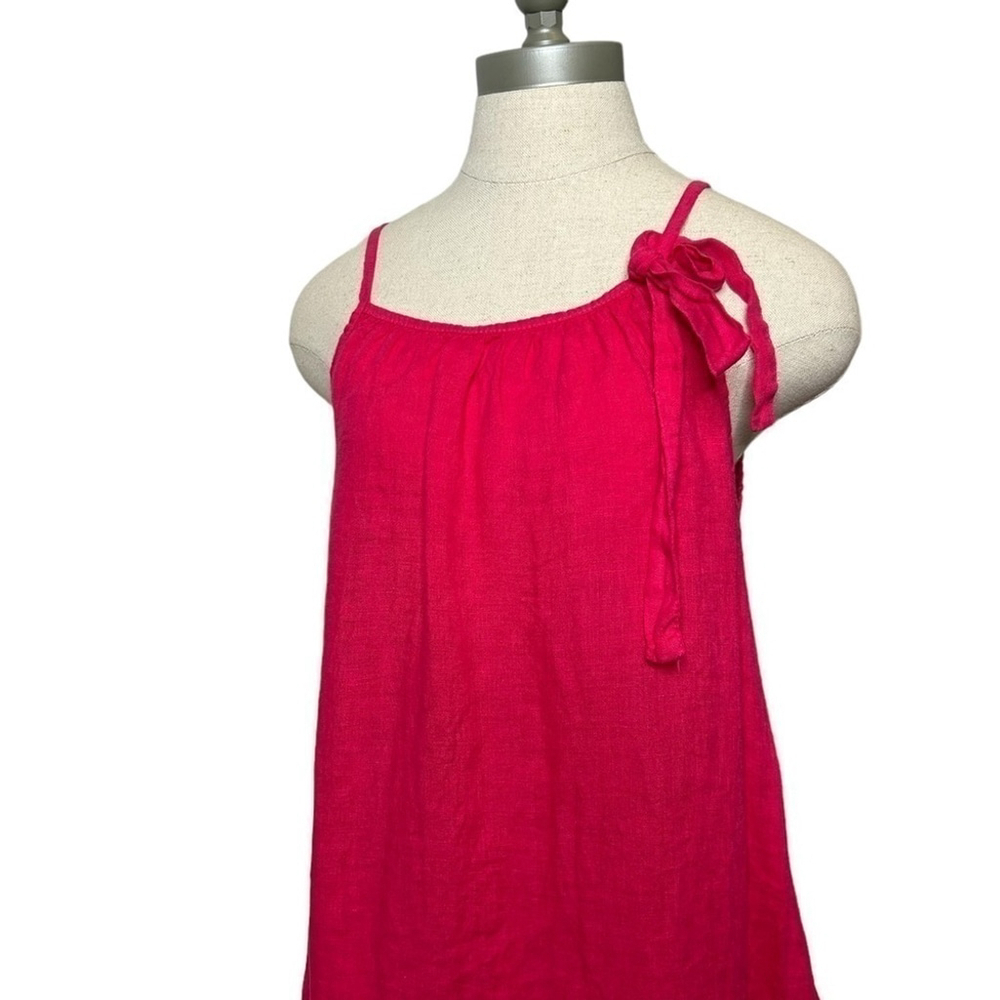 Lungo L'arno Women's Pink Linen Dress Made In Italy Summer Beach Casual Small - Picture 8 of 13